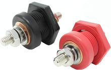 Load image into Gallery viewer, Thru Panel Battery Cable Bulkhead Connectors with Copper Core 3/8&quot; Terminal Post, Red and Black
